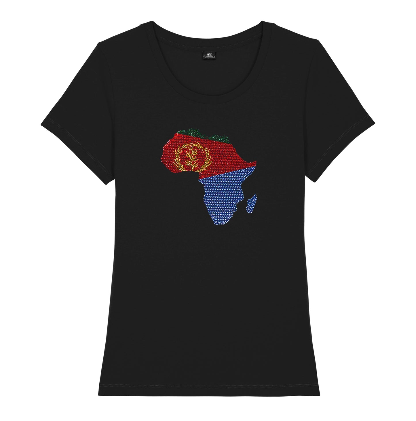Eritrea Womens rhinestone premium t-shirt in black