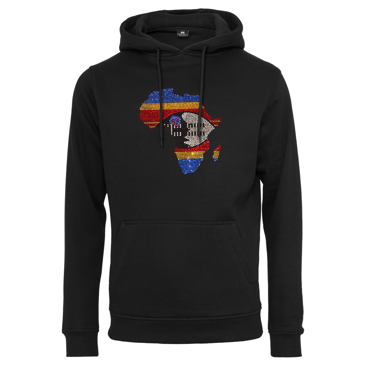 Eswatini Unisex rhinestone premium hoodie in black