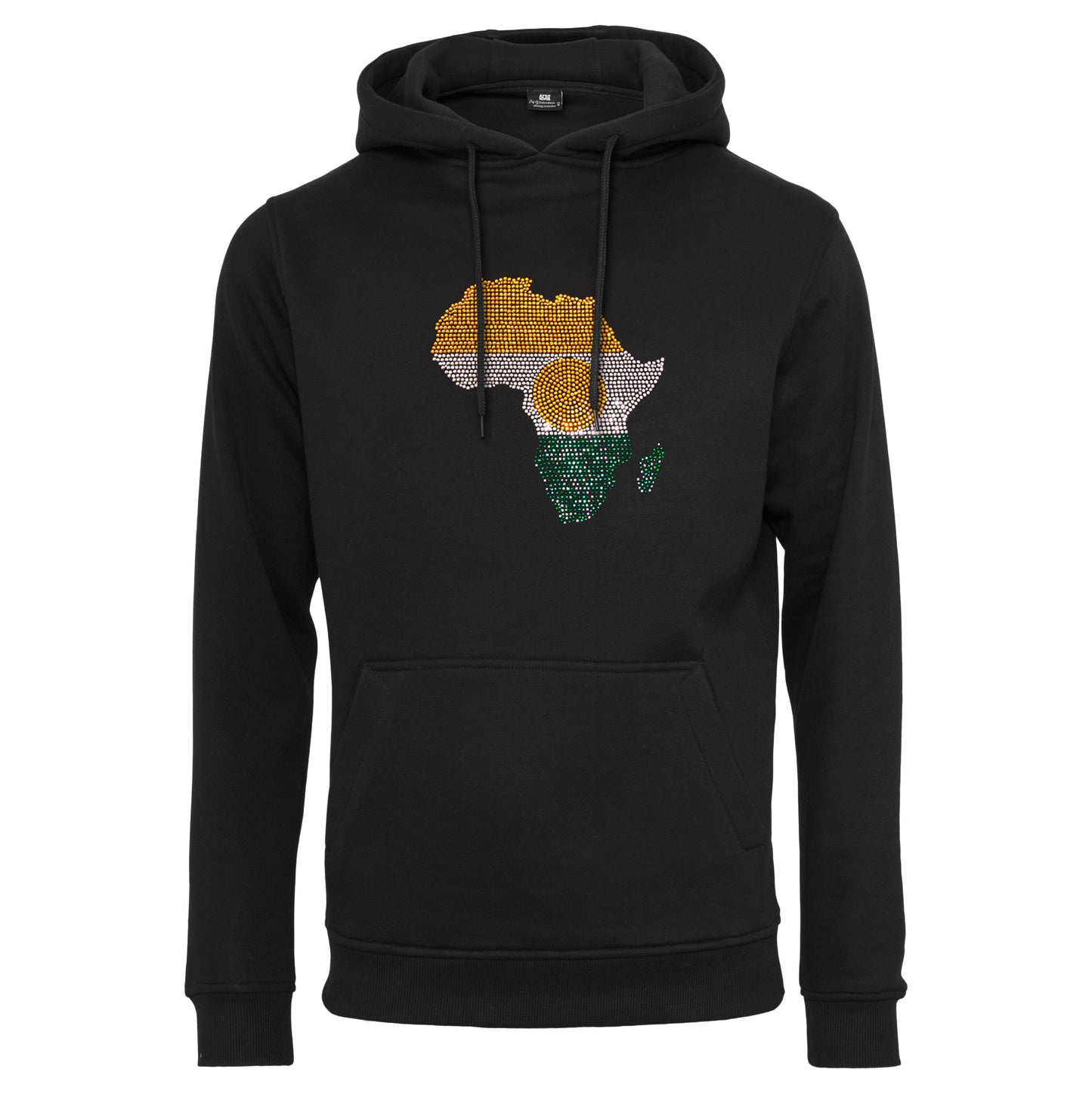 Niger Unisex rhinestone premium hoodie in black