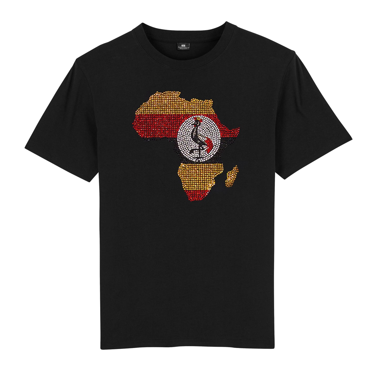 Uganda Unisex rhinestone premium t-shirt in black