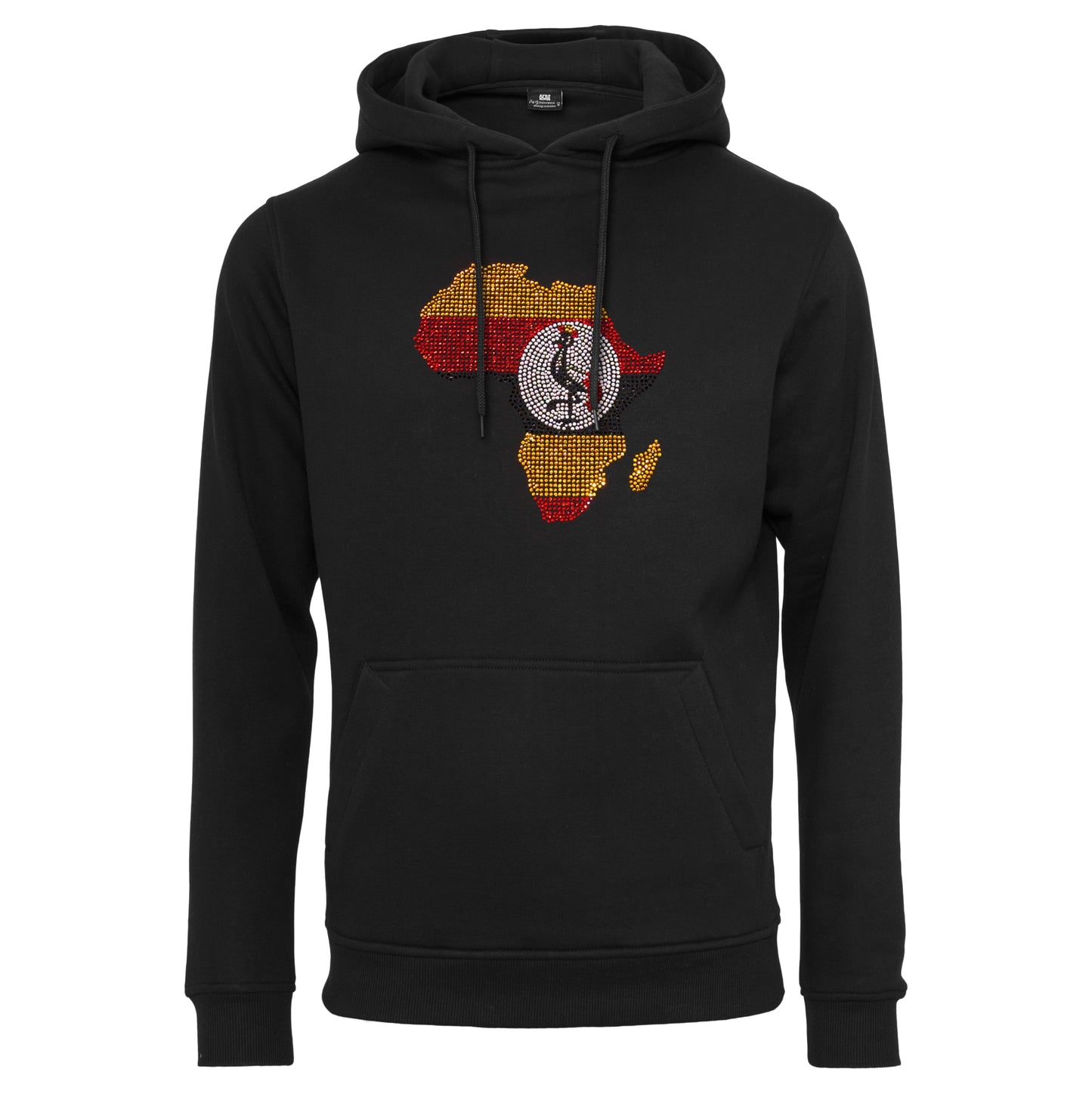 Uganda Unisex rhinestone premium hoodie in black