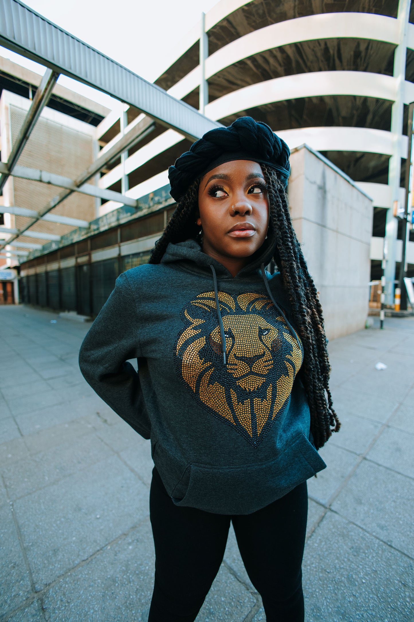 Shumba • iSilwane rhinestone premium hoodie in Smokey Slate