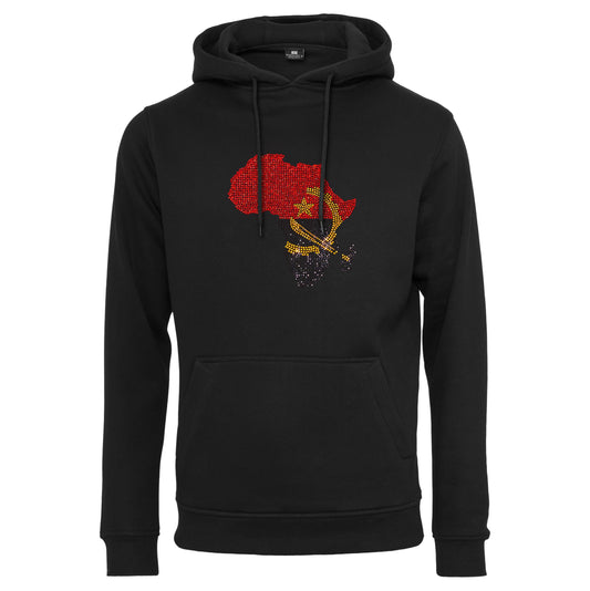 Angola Unisex rhinestone premium hoodie in black