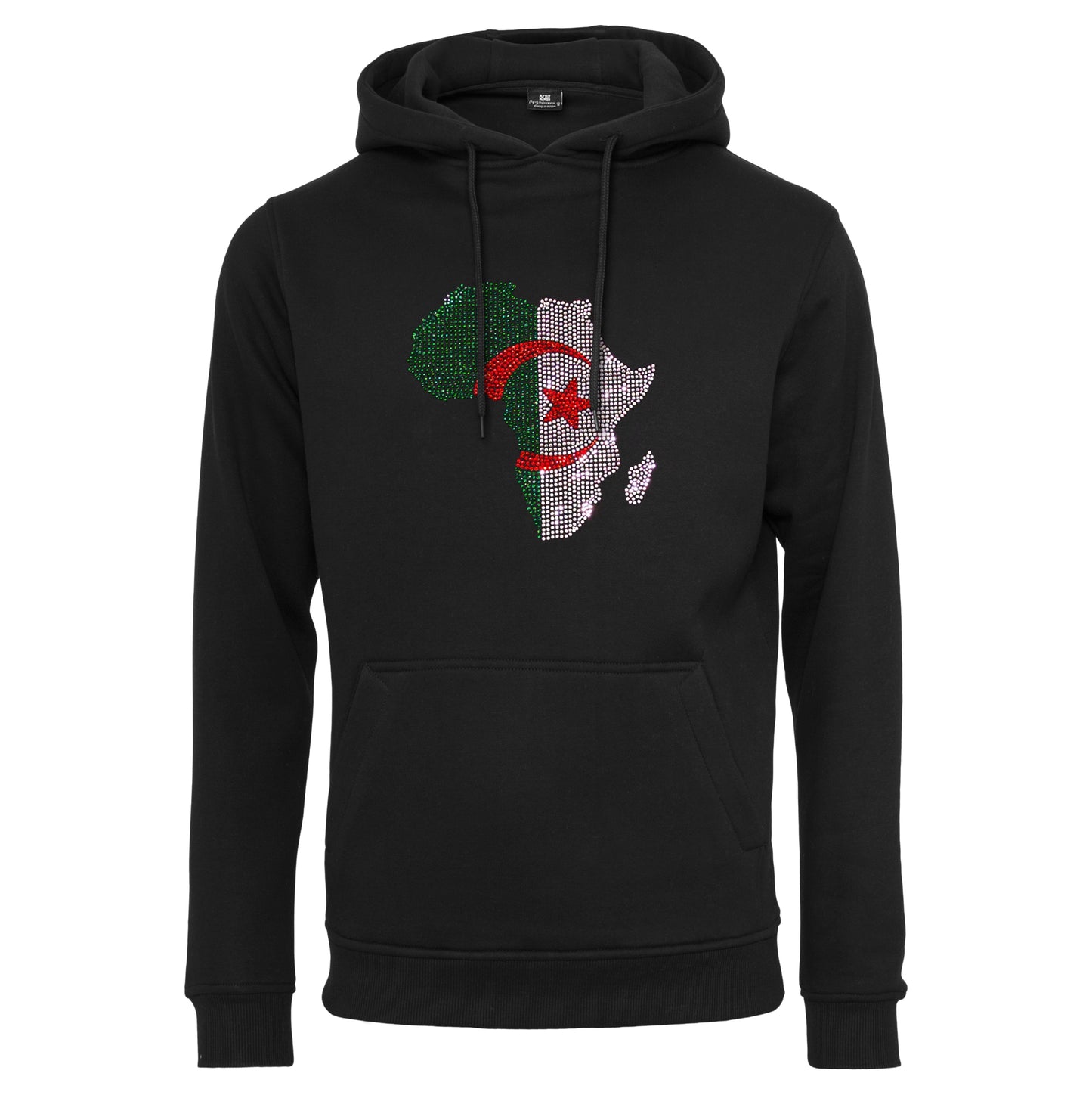 Algeria Unisex rhinestone premium hoodie in black