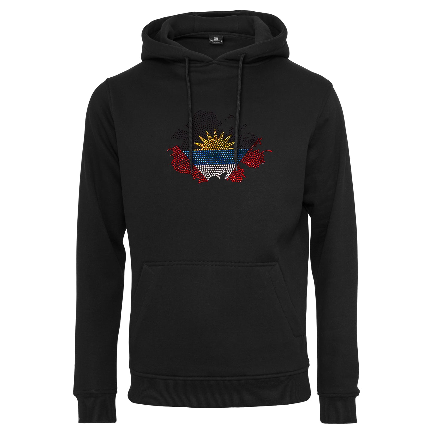Antigua and Barbuda Unisex rhinestone premium hoodie in black