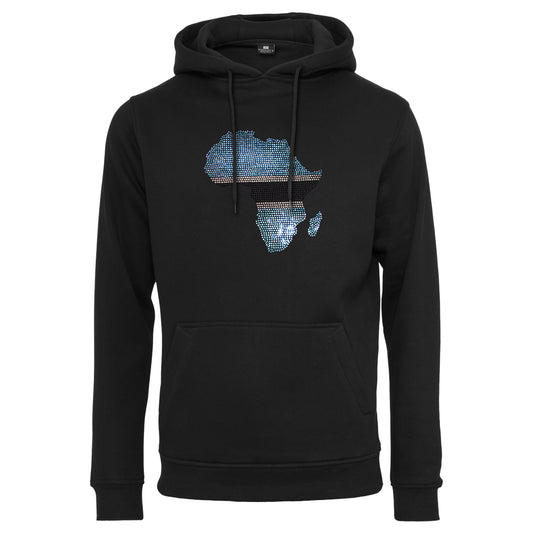 Botswana Unisex rhinestone premium hoodie in black