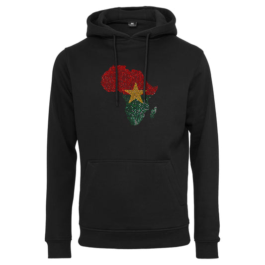 Burkina Faso Unisex rhinestone premium hoodie in black