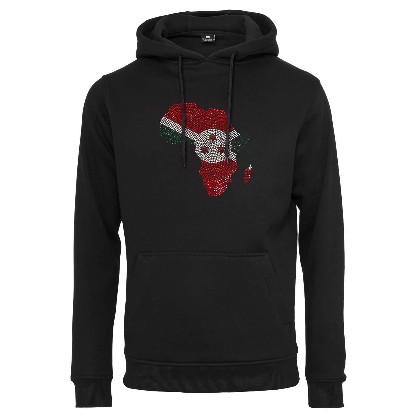 Burundi Unisex rhinestone premium hoodie in black