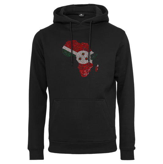 Burundi Unisex rhinestone premium hoodie in black