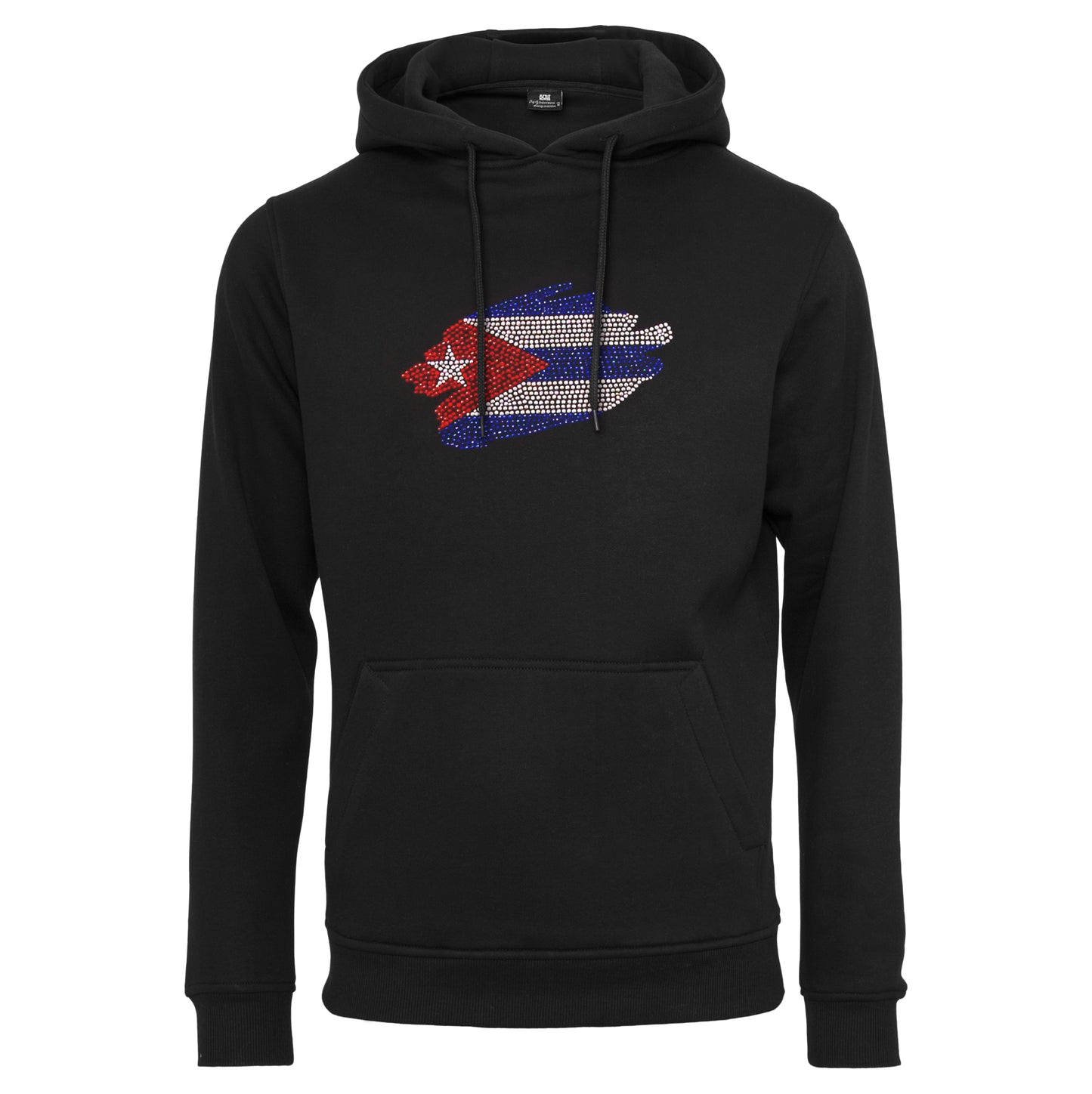 Cuba Unisex rhinestone premium hoodie in black