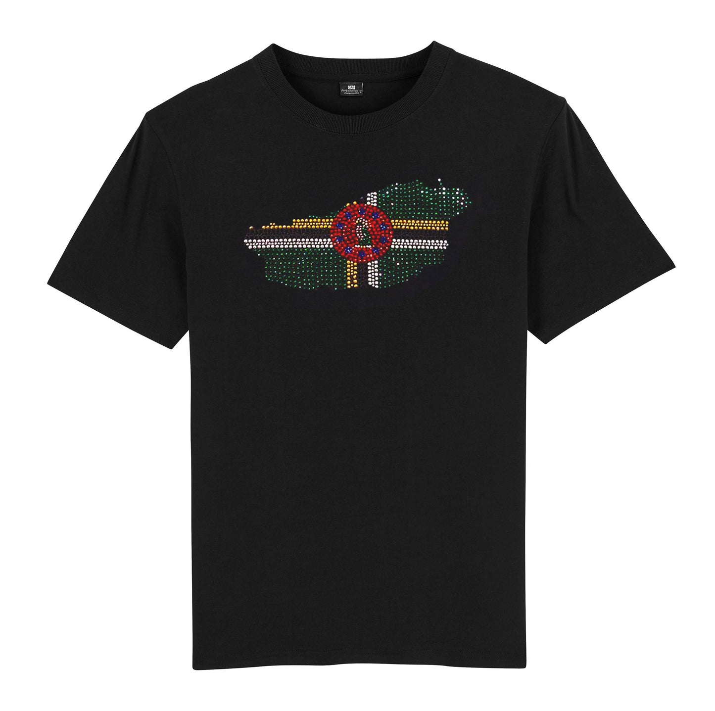 Dominica Unisex rhinestone premium t-shirt in black