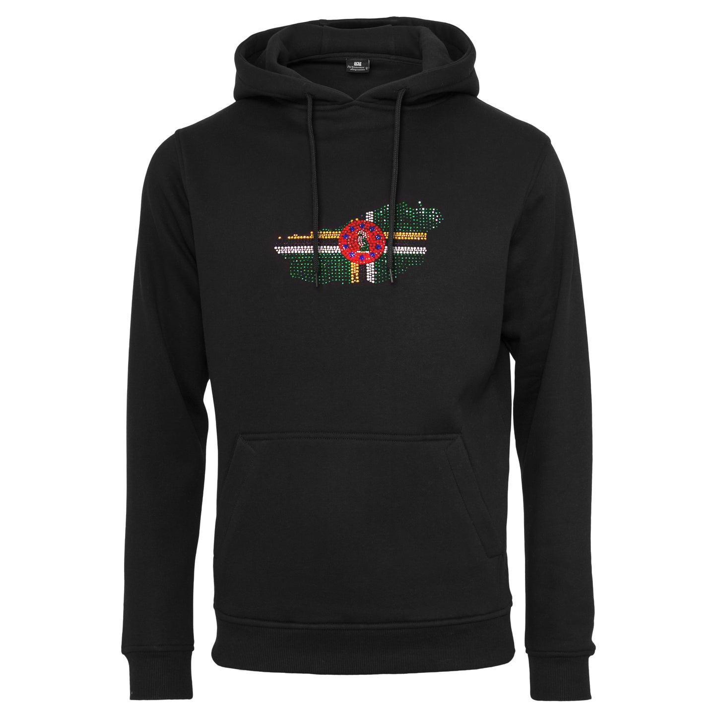 Dominica Unisex rhinestone premium hoodie in black