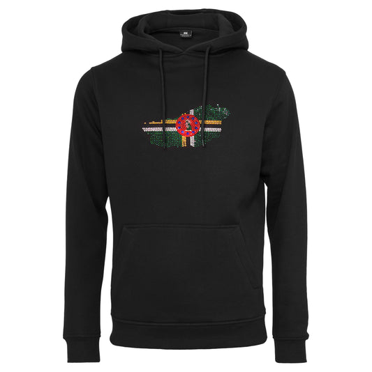 Dominica Unisex rhinestone premium hoodie in black
