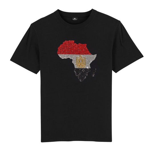 Egypt Unisex rhinestone premium t-shirt in black