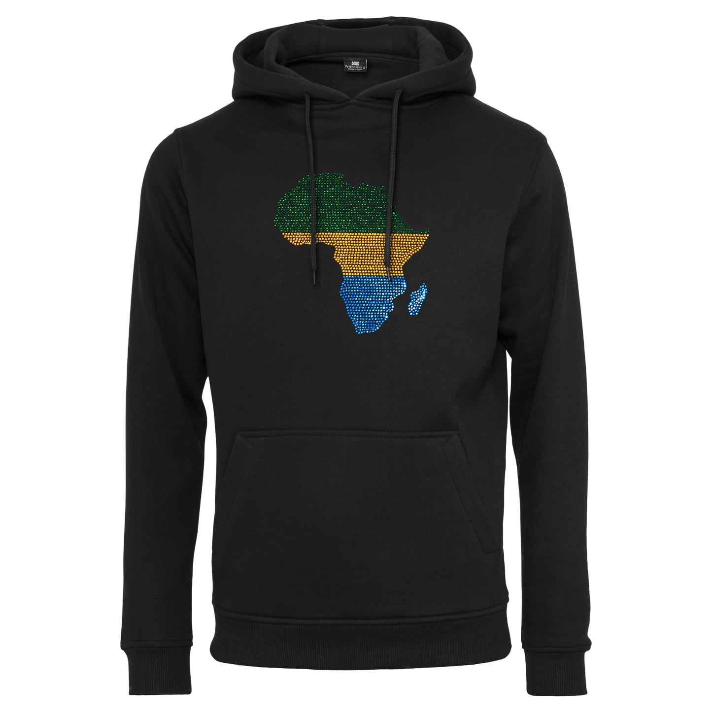 Gabon Unisex rhinestone premium hoodie in black