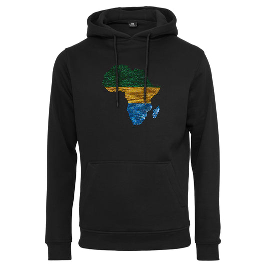 Gabon Unisex rhinestone premium hoodie in black