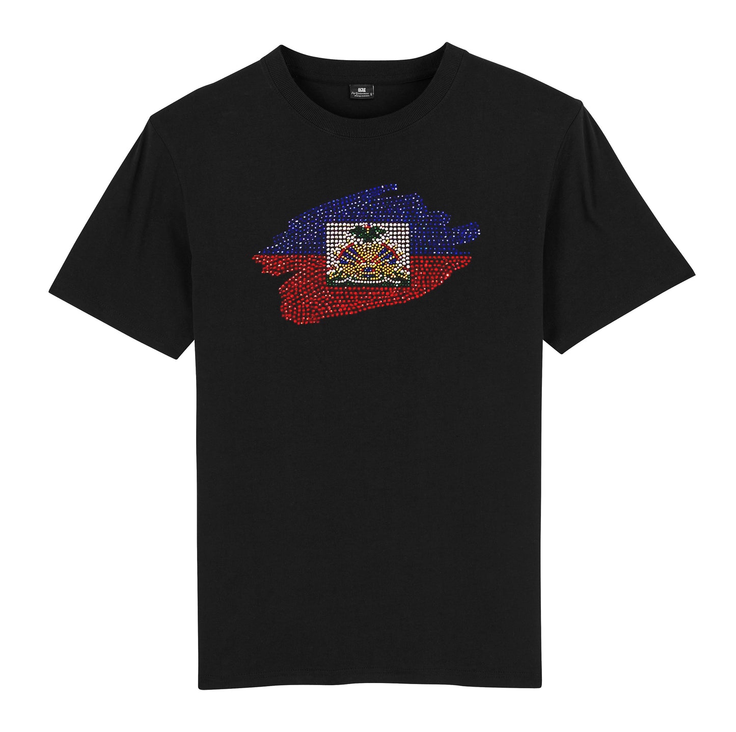 Haiti Unisex rhinestone premium t-shirt in black
