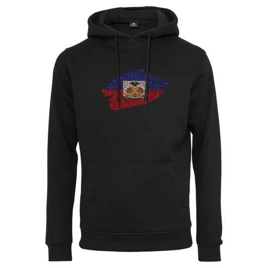 Haiti Unisex rhinestone premium hoodie in black