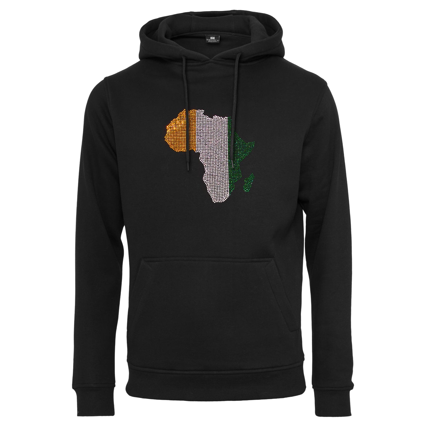 Côte d'Ivoire Unisex rhinestone premium hoodie in black