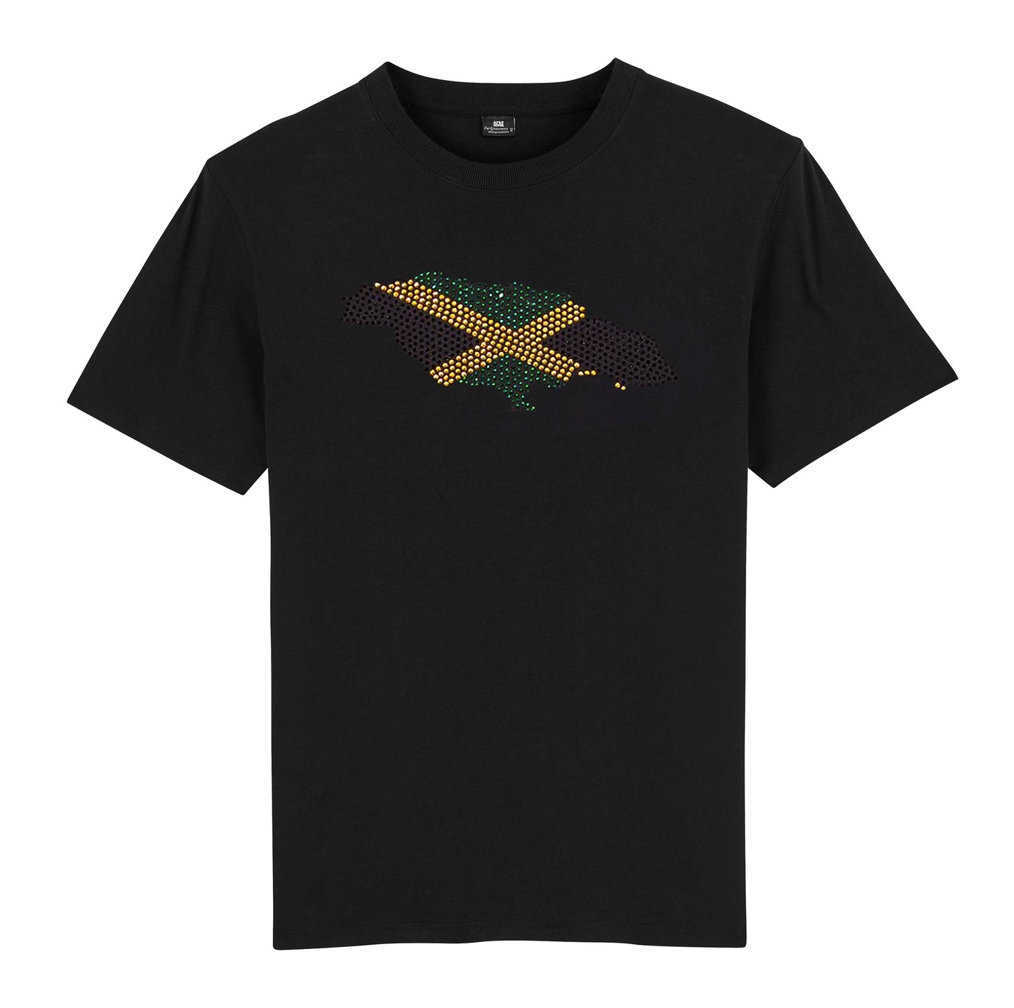 Jamaica Unisex rhinestone premium t-shirt in black