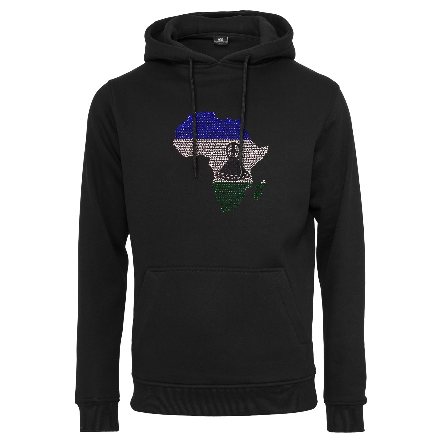 Lesotho Unisex rhinestone premium hoodie in black