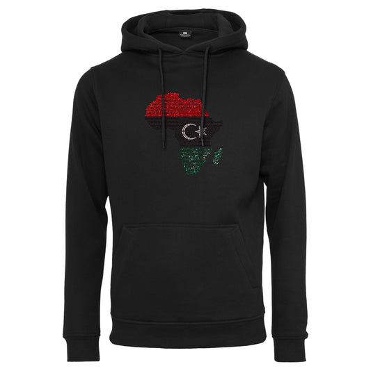 Libya Unisex rhinestone premium hoodie in black