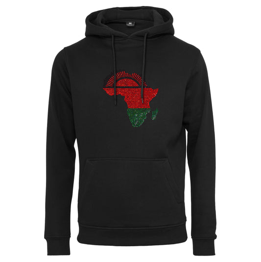 Malawi Unisex rhinestone premium hoodie in black