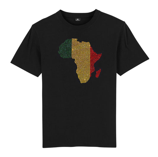Mali Unisex rhinestone premium t-shirt in black