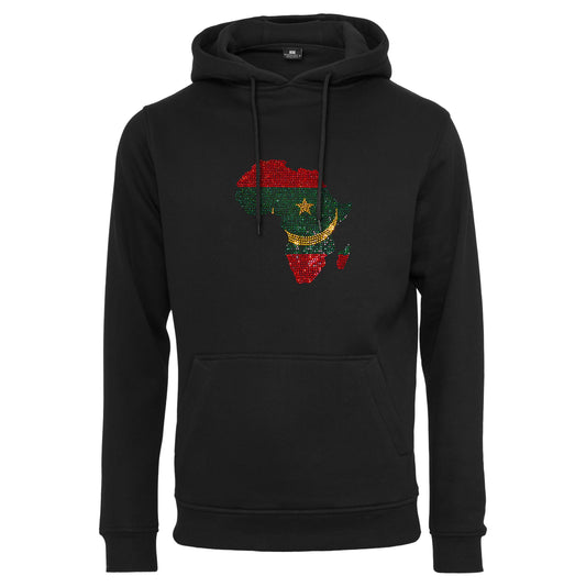 Mauritania Unisex rhinestone premium hoodie in black