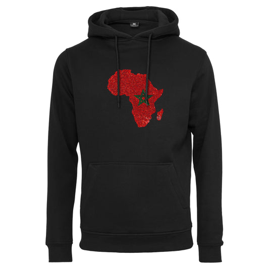 Morocco Unisex rhinestone premium hoodie in black