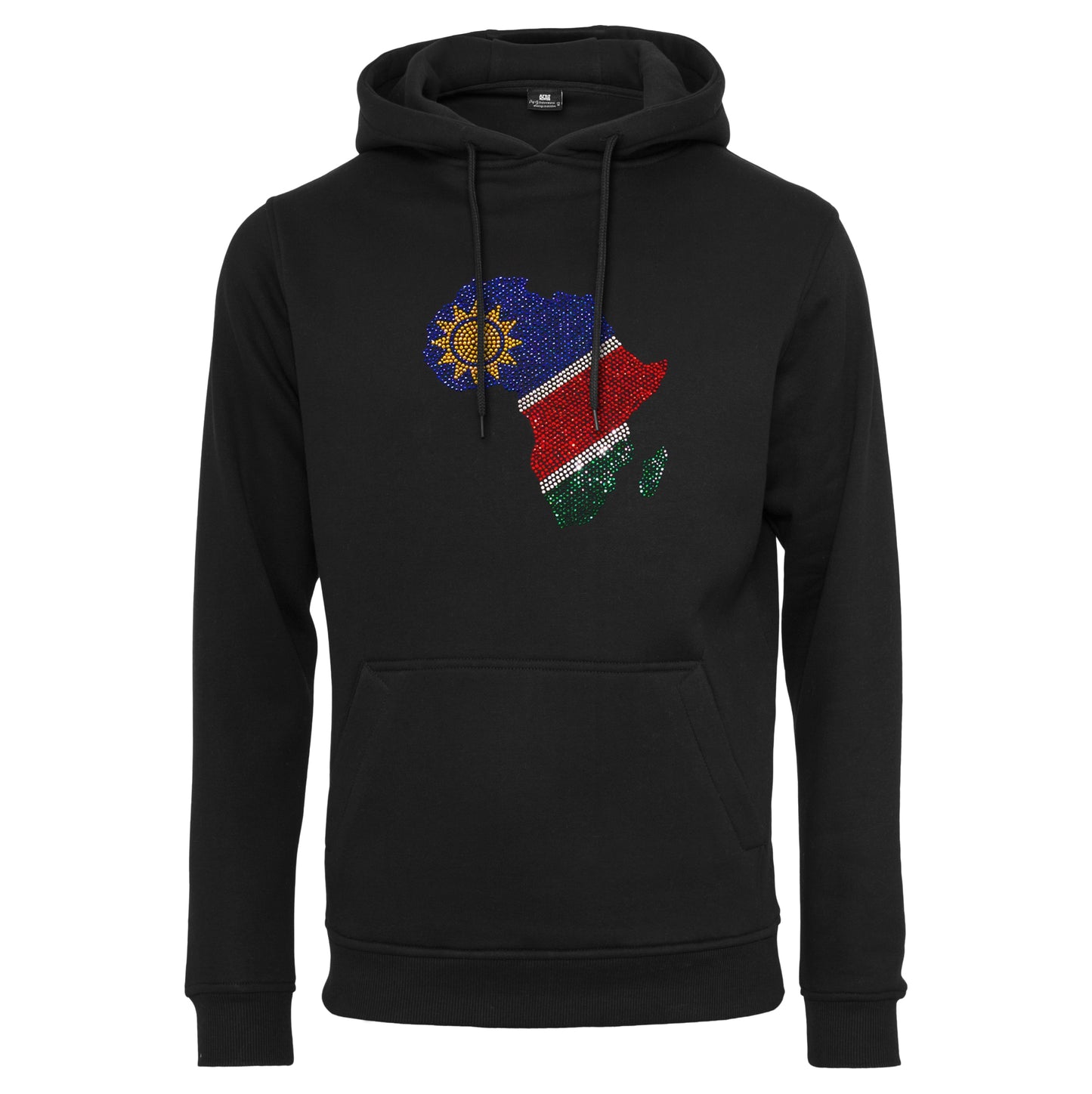 Namibia Unisex rhinestone premium hoodie in black