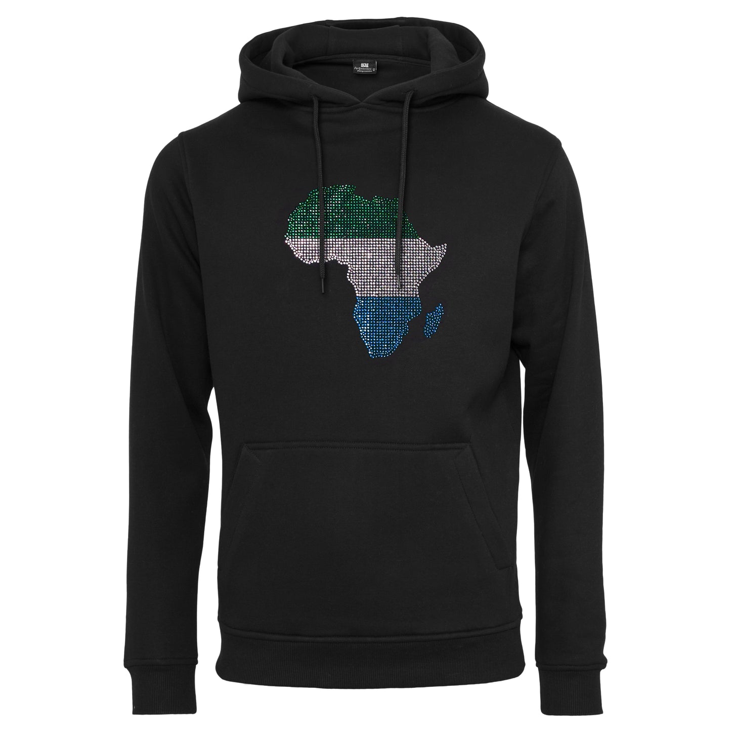 Sierra Leone Unisex rhinestone premium hoodie in black