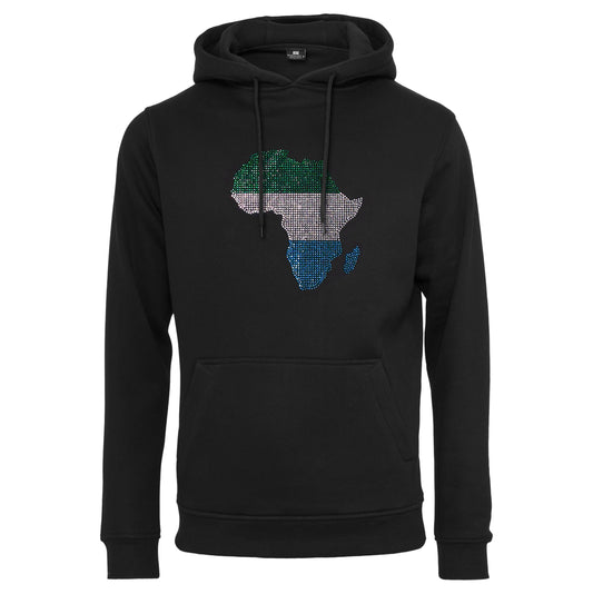 Sierra Leone Unisex rhinestone premium hoodie in black