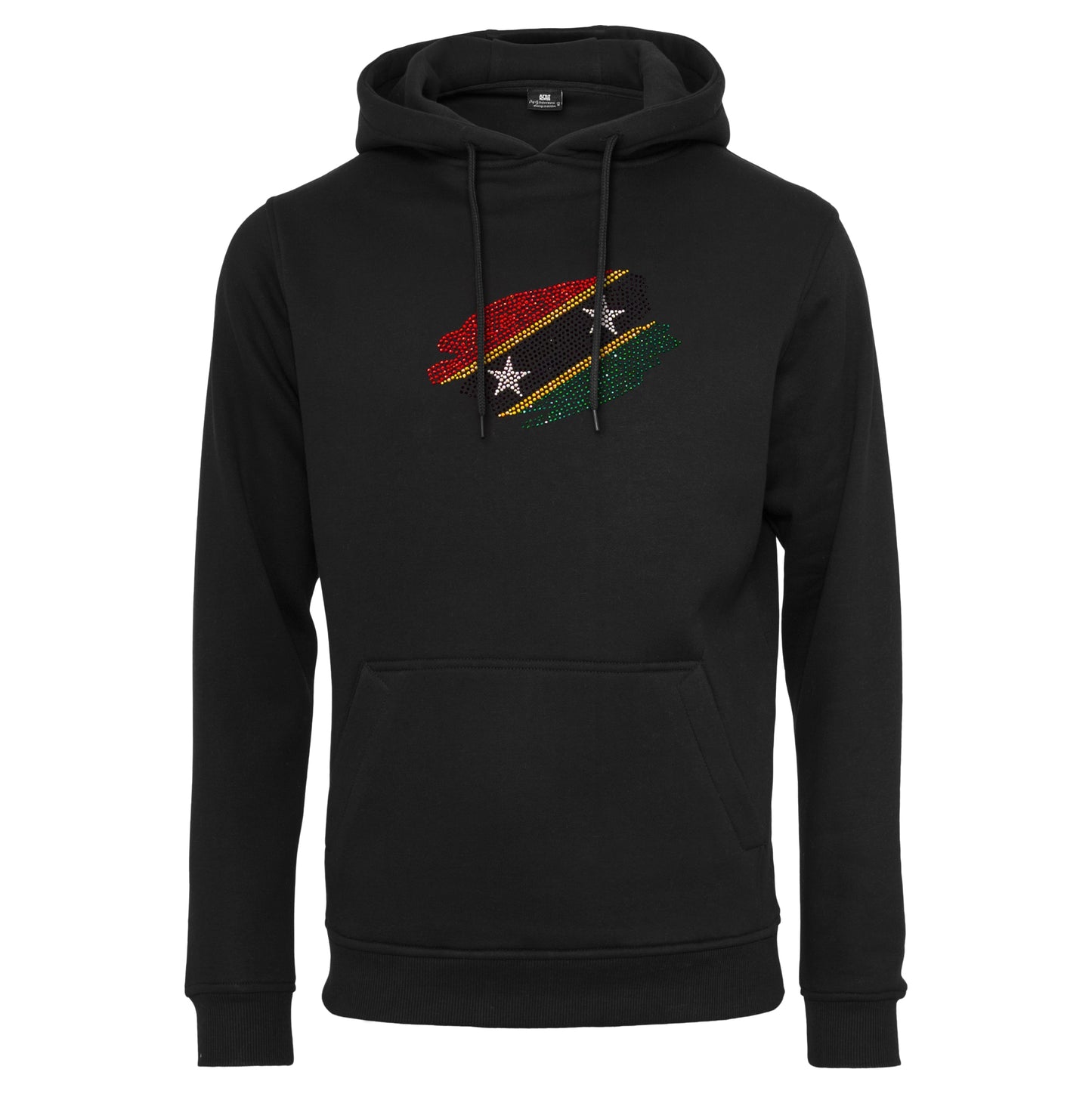 Saint Kitts and Nevis Unisex rhinestone premium hoodie in black
