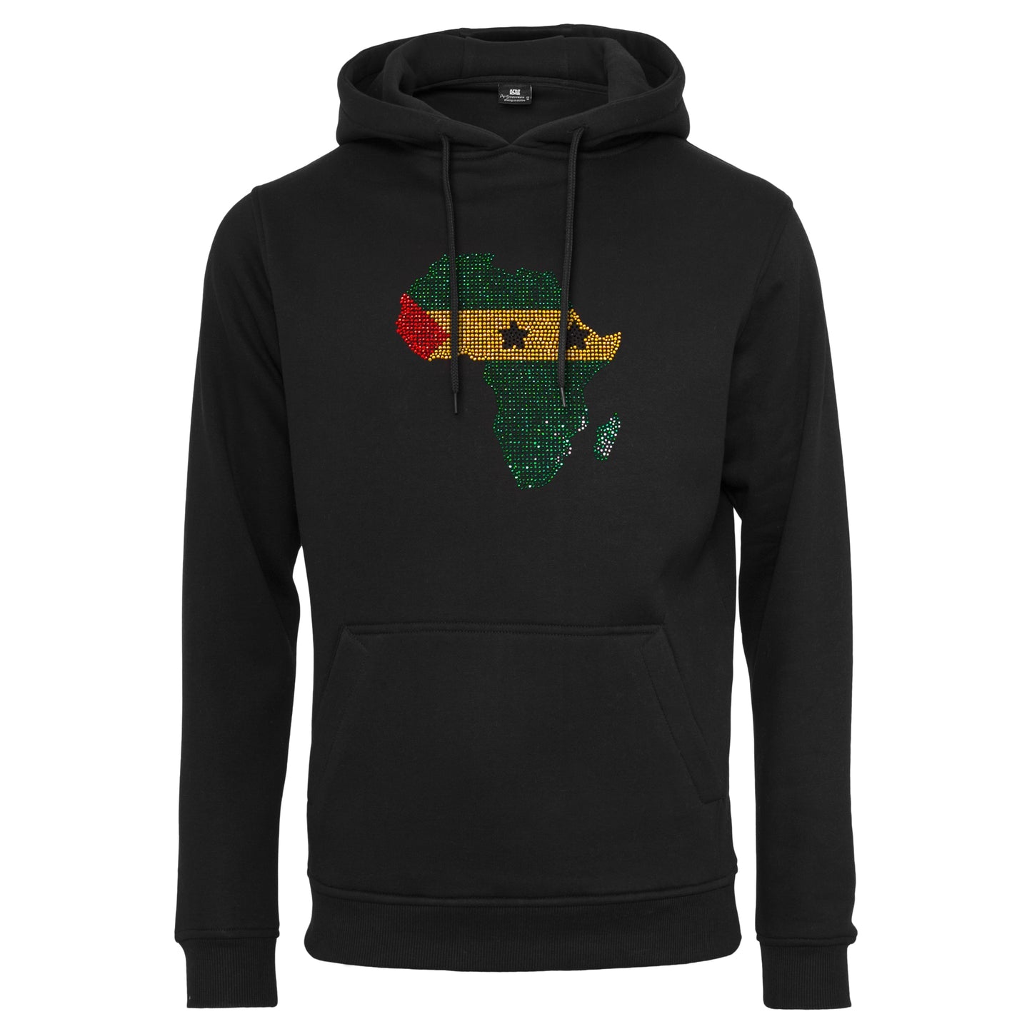 Sao Tome & Principe Unisex rhinestone premium hoodie in black