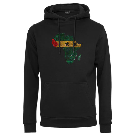 Sao Tome & Principe Unisex rhinestone premium hoodie in black
