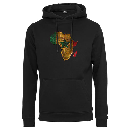 Senegal Unisex rhinestone premium hoodie in black