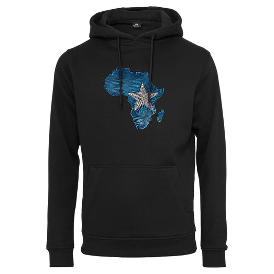 Somalia Unisex rhinestone premium hoodie in black