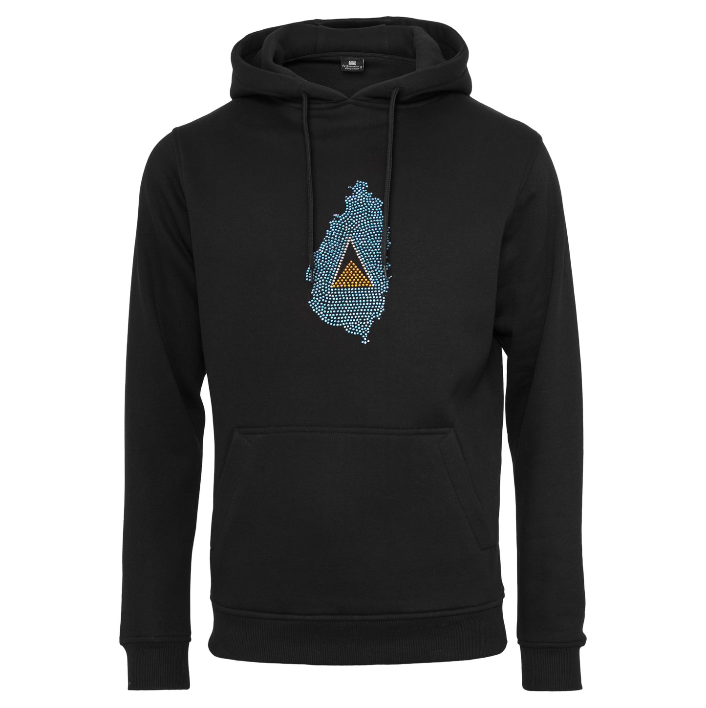 Saint Lucia Unisex rhinestone premium hoodie in black