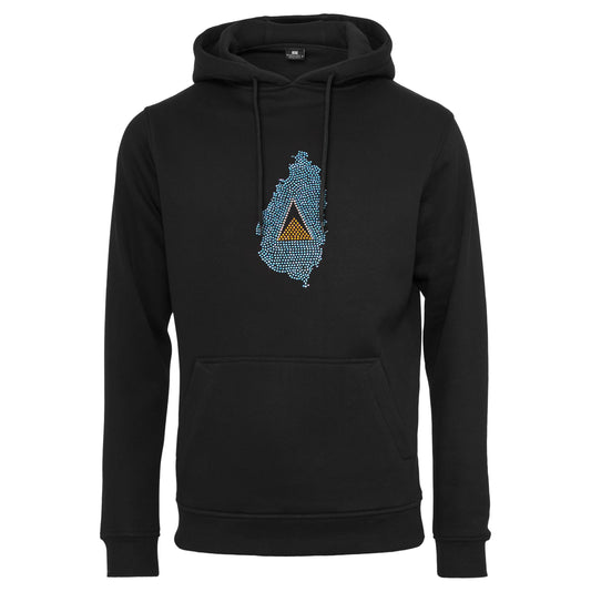 Saint Lucia Unisex rhinestone premium hoodie in black