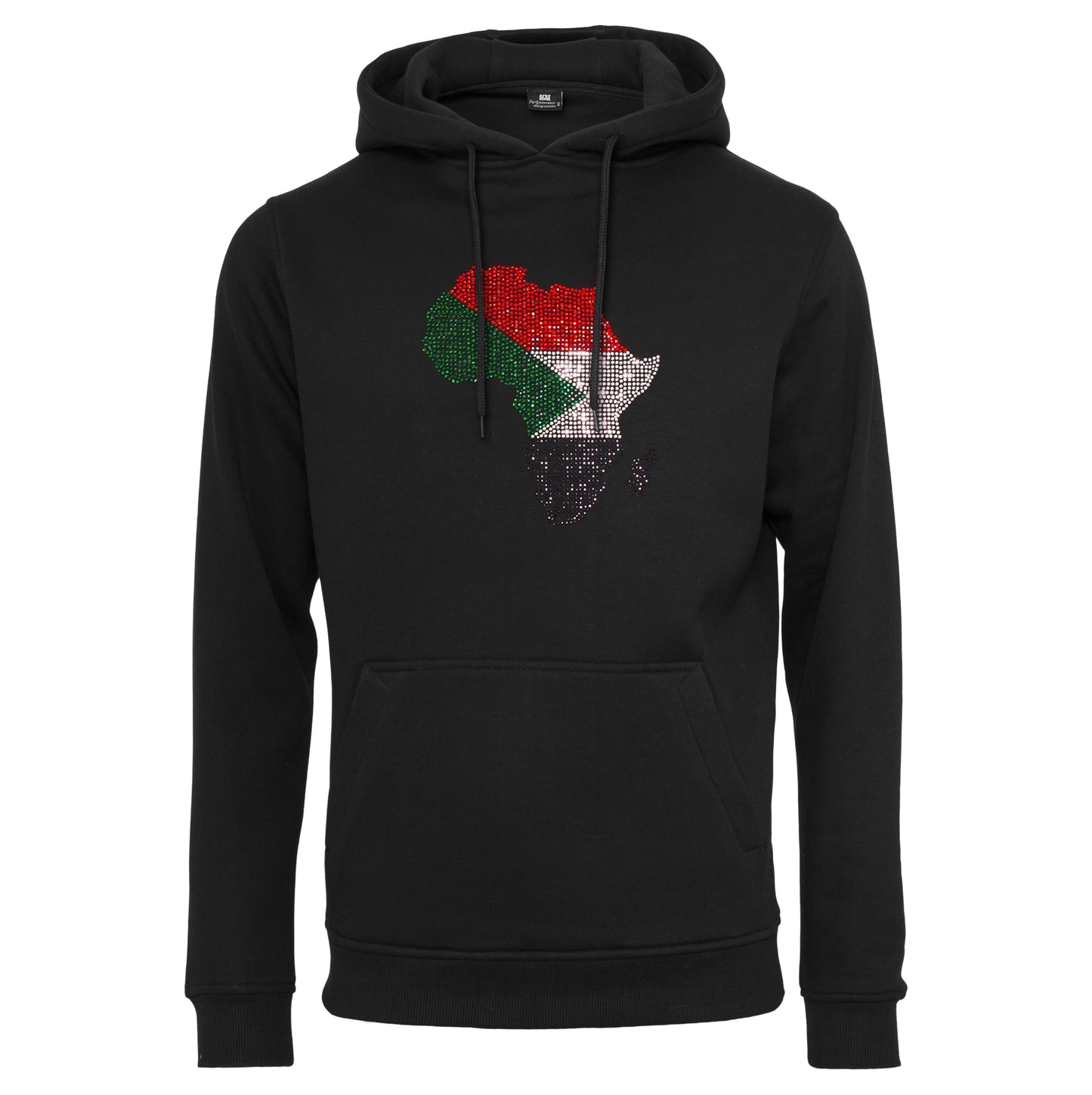 Sudan Unisex rhinestone premium hoodie in black
