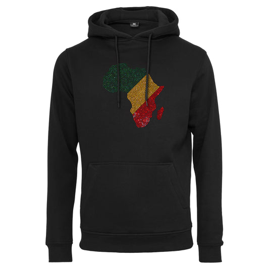 Republic of the Congo Unisex rhinestone premium hoodie in black