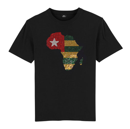 Togo Unisex rhinestone premium t-shirt in black