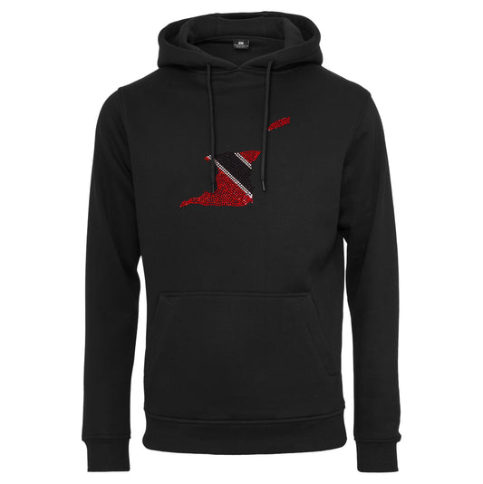 Trinidad and Tobago Unisex rhinestone premium hoodie in black