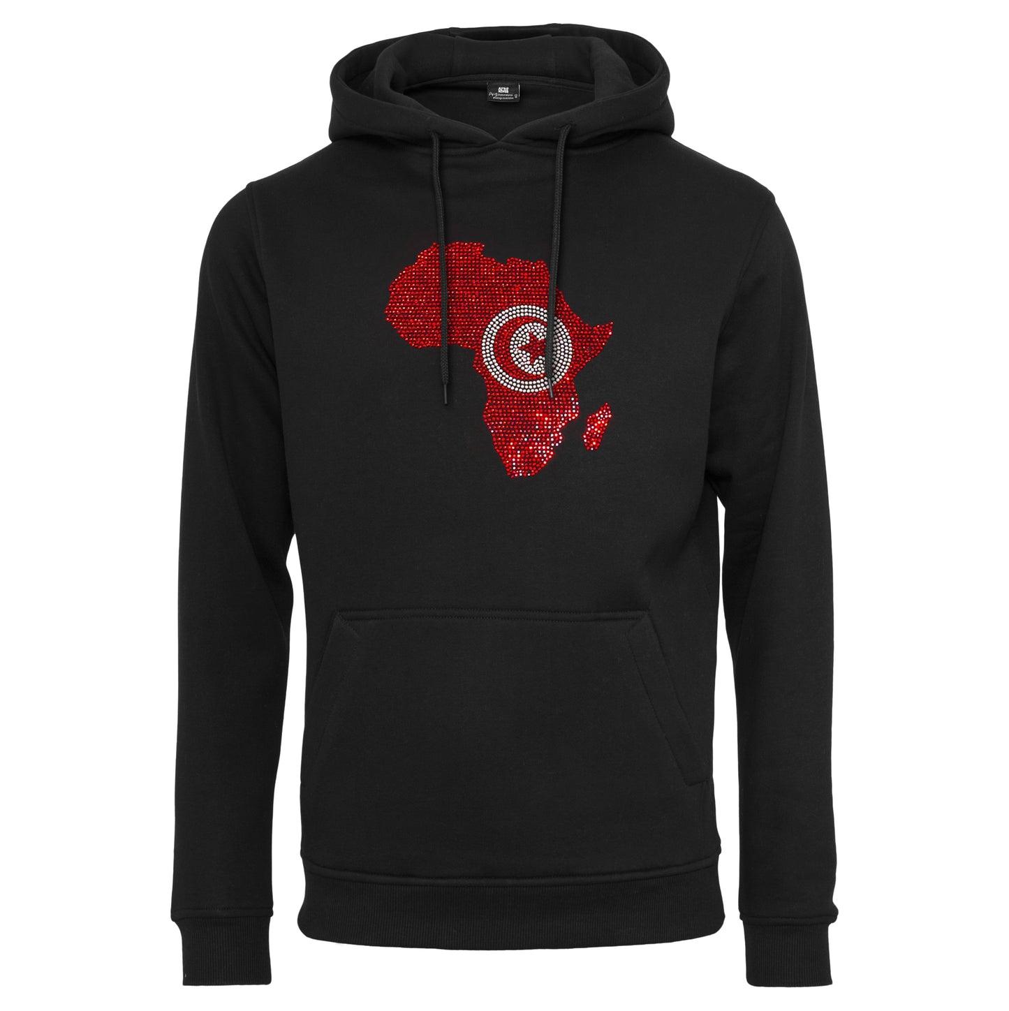 Tunisia Unisex rhinestone premium hoodie in black