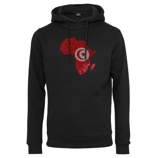 Tunisia Unisex rhinestone premium hoodie in black