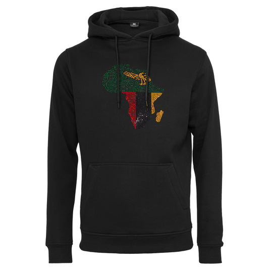 Zambia Unisex rhinestone premium hoodie in black